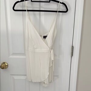 Lulu's White Front Tie Romper